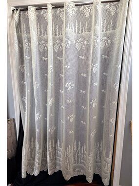 Heritage Lace Grapevine Curtain Panel 72" W x 70" L Cream Sheer Pattern USA Made